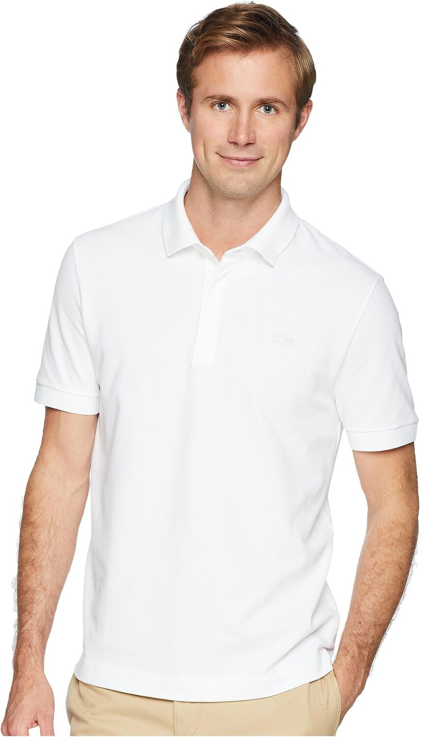

Рубашка-поло Short Sleeve Solid Stretch Pique Regular Lacoste, белый
