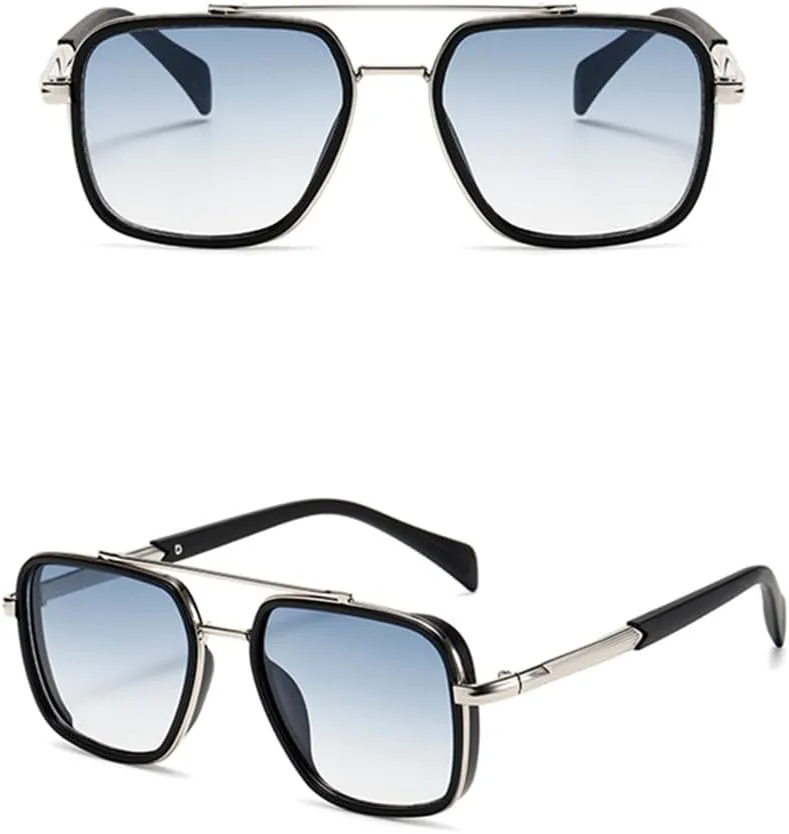 

Солнцезащитные очки UV400 с двойной перемычкой, градиентный дизайн, панк, для женщин и мужчин, для бега и занятий спортом на открытом воздухе UYPTK, Black Golden Gray