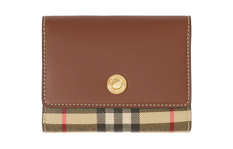 

Экологичная холщовая с кожаным кошелек, картхолдер, женский кошелек tan Burberry