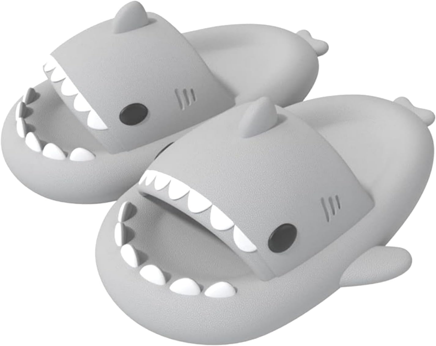 

Женские и мужские шлепанцы ZXCDINO в виде акулы, мягкие тапочки с открытым носком, сандалии с изображением акулы, с амортизирующей подошвой, для пляжа, бассейна и душа, светло-серый