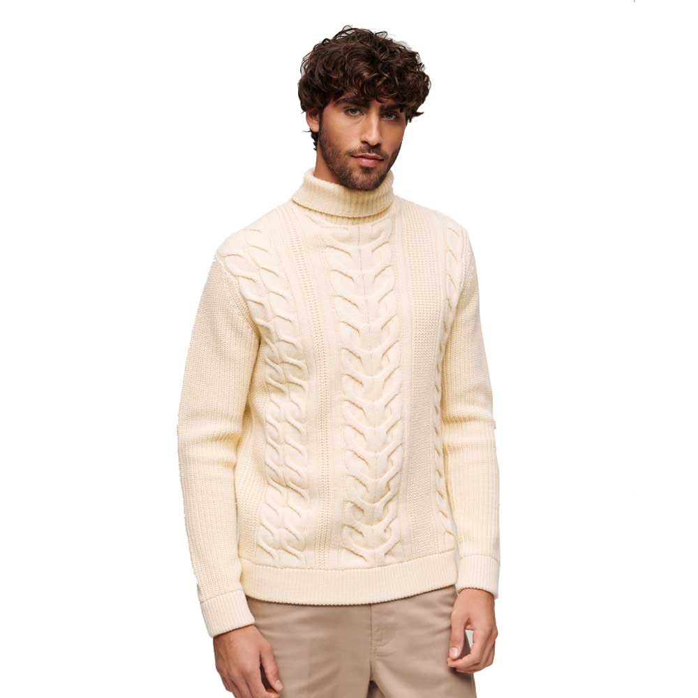 

Свитер Superdry Merchant Cable Roll Neck, бежевый