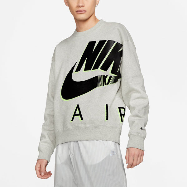 Толстовка Nike Air x Kim Jones Logo Print Velvet Crew Neck Sweater Unisex Grey Gray, серый — фото 4