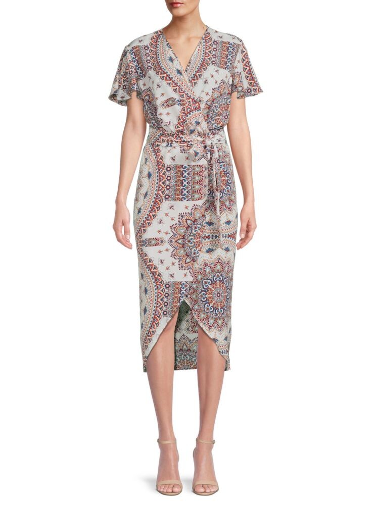 

Платье миди с вырезом Surplice Renee C., цвет White Multi