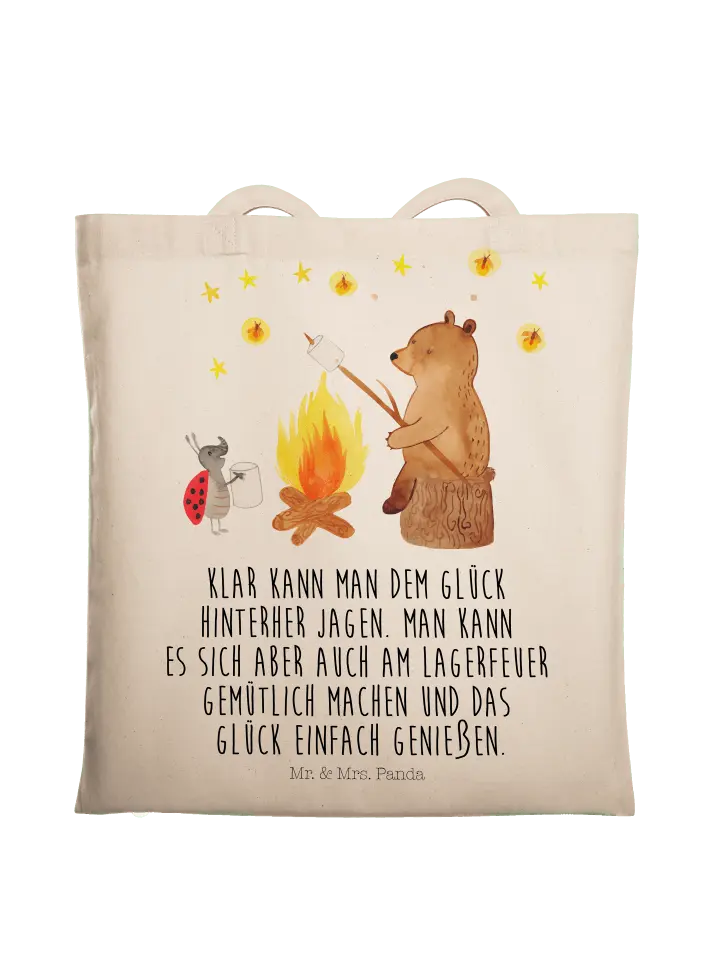 

Сумка для переноски Mr & Mrs Panda Bär & Marienkäfer Lagerfeuer, кремовый