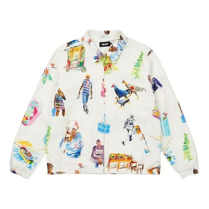 

Куртка PALACE Abstract Printing Zipper Jacket Unisex White, белый