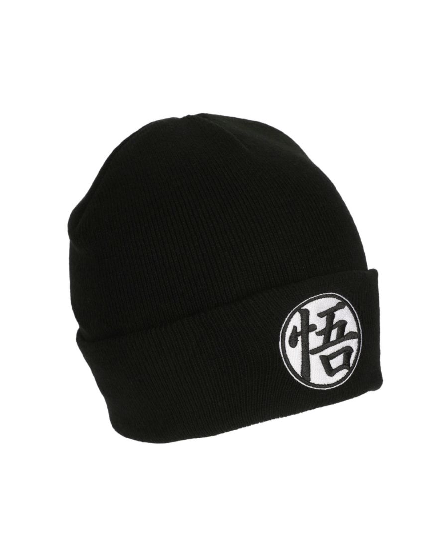

Мужская вязаная шапка-бини стандартного размера с вышивкой символа Гоку на акриловом трикотаже Dragon Ball Z, Dragon ball z goku black