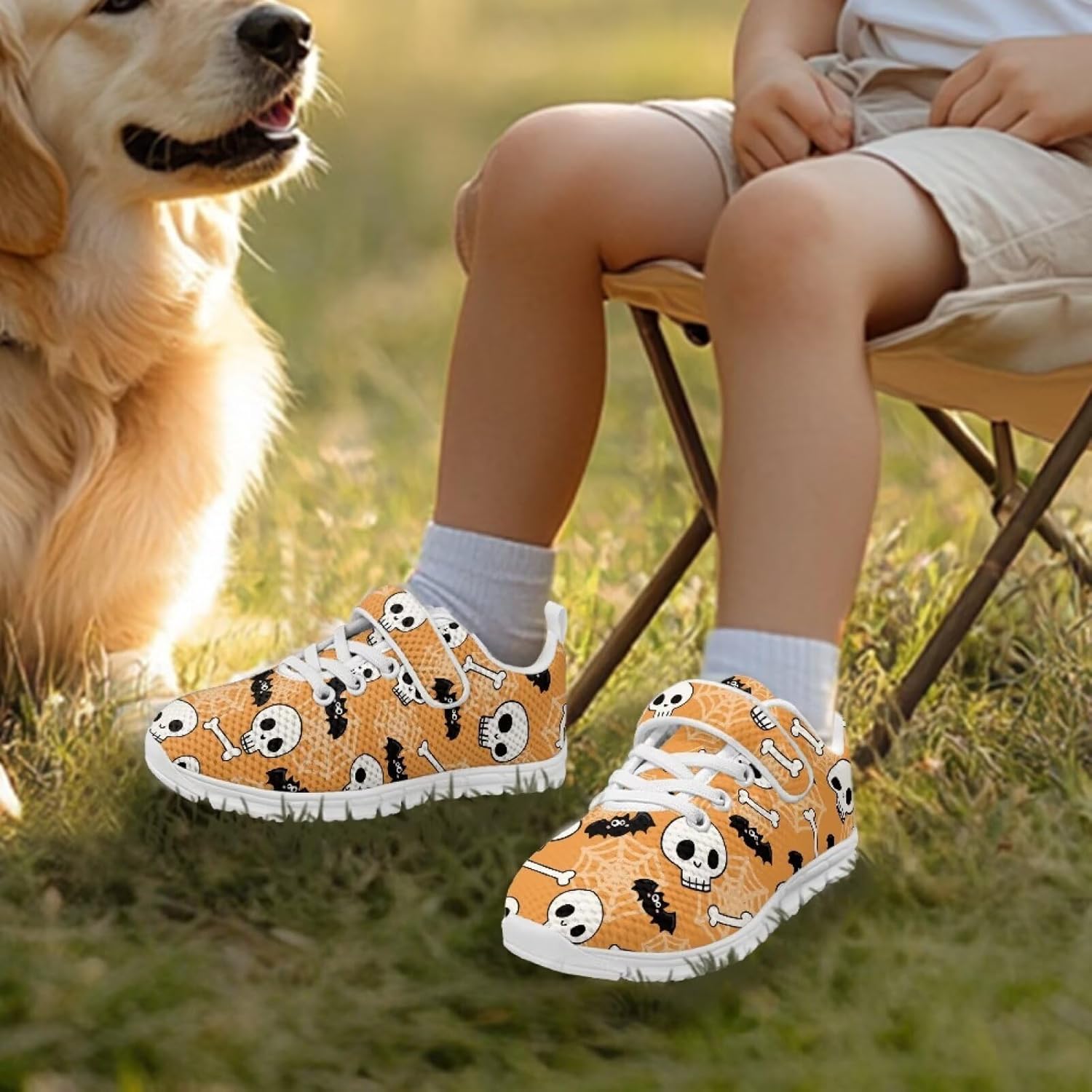 Повседневные кроссовки для девочек Doojoayie, модные детские кроссовки для бега, удобные детские кроссовки, Cute Skull Print — фото 2