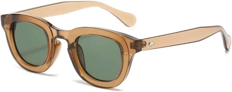 

Овальные солнцезащитные очки для женщин, линзы с градиентом конфетного цвета, модные солнцезащитные очки для мужчин, темно-зеленые солнцезащитные очки с заклепками и защитой от УФ-излучения UV400 LXLHWN, Tea Dark Green