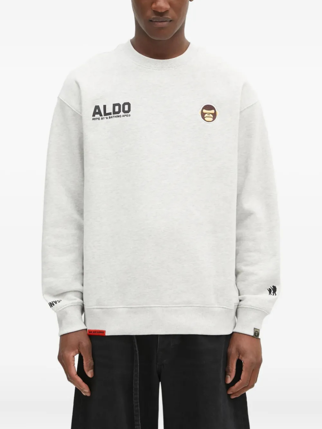 

Толстовка с эмблемой в виде головы обезьяны AAPE BY *A BATHING APE Aldo, серый