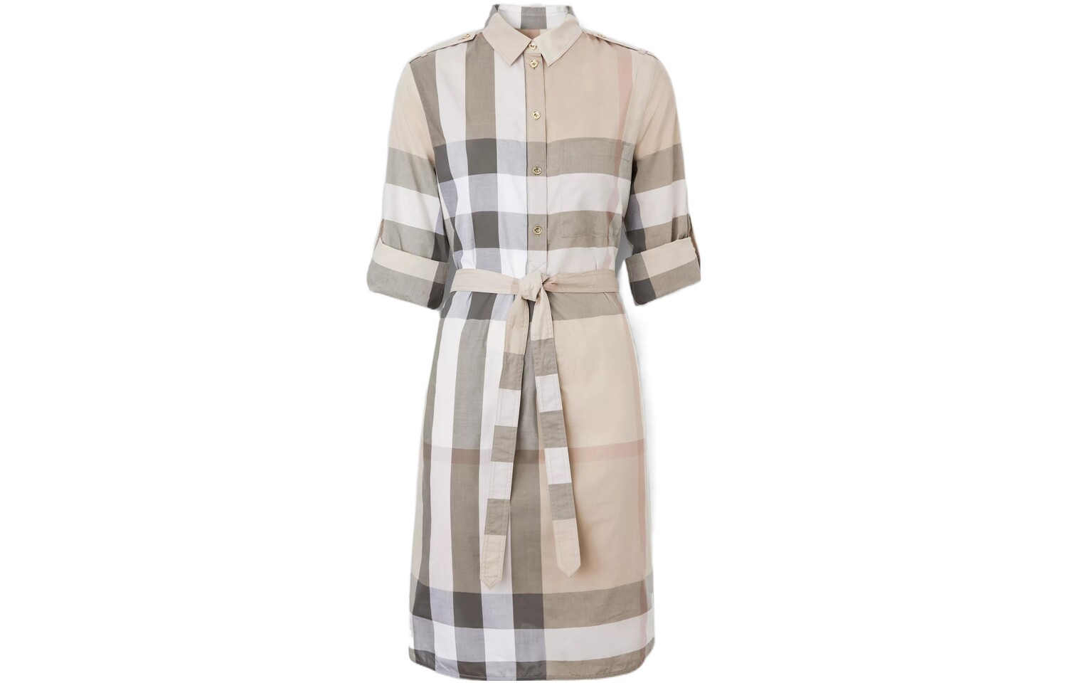 

Платье женское Burberry с длинными рукавами, серо-бежевый