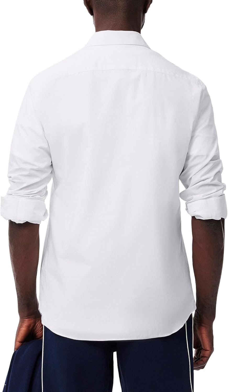 Мужская рубашка Lacoste с длинным рукавом Slim Fit Poplin на пуговицах, Blanc — фото 3