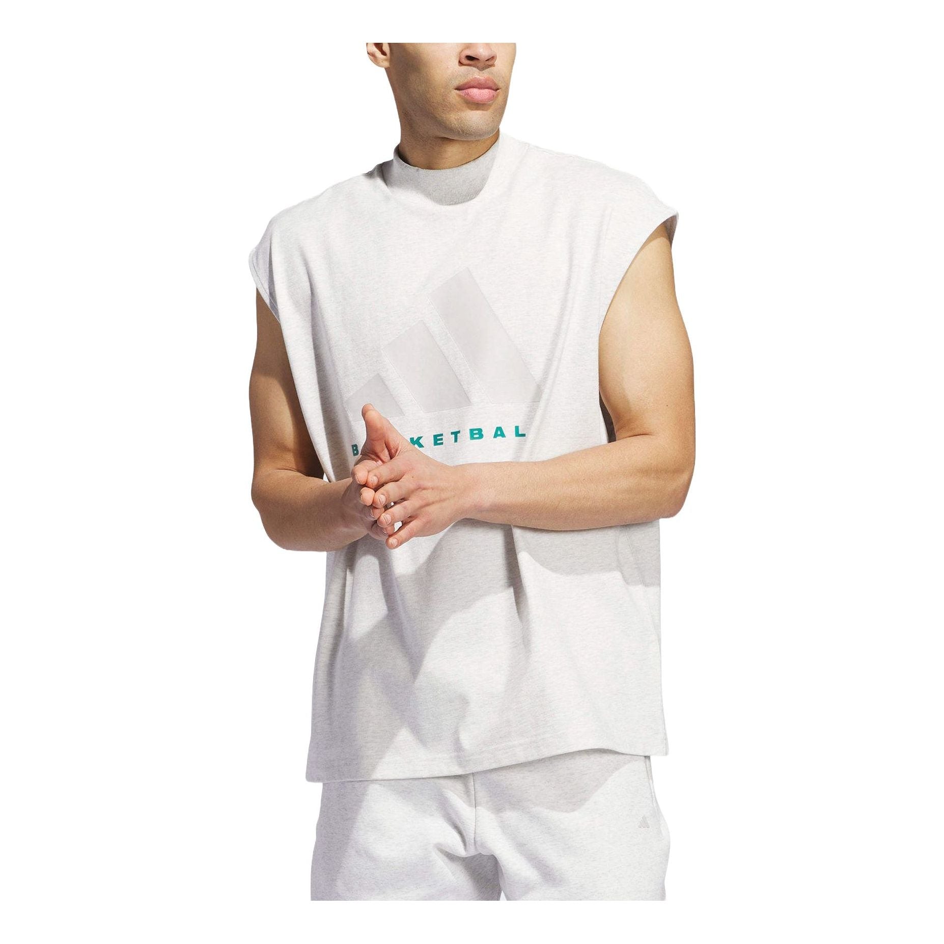 

Футболка adidas Basketball Sleeveless T-shirt Asia Sizing 'Light Grey' JI9120, серый