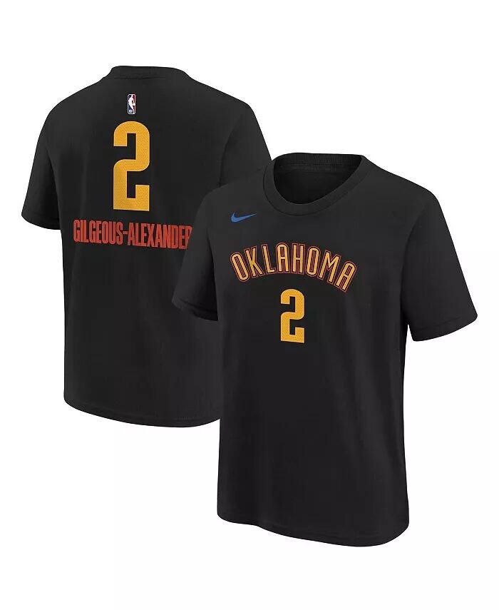 

Футболка с именем и номером Big Boys and Girls Shai Gilgeous-Alexander Black Oklahoma City Thunder 2024/25 City Edition Nike