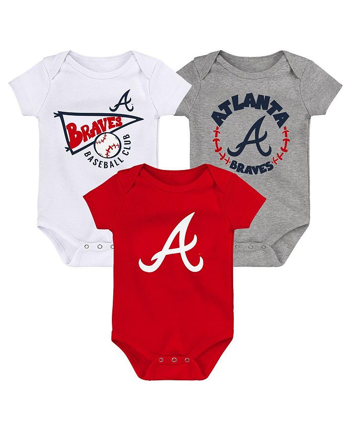 

Комплект из 3 боди Atlanta Braves Biggest Little Fan для новорожденных красного, белого и серо-хизерового цвета Outerstuff, мультиколор, Красный, Комплект из 3 боди Atlanta Braves Biggest Little Fan для новорожденных красного, белого и серо-хизерового цве