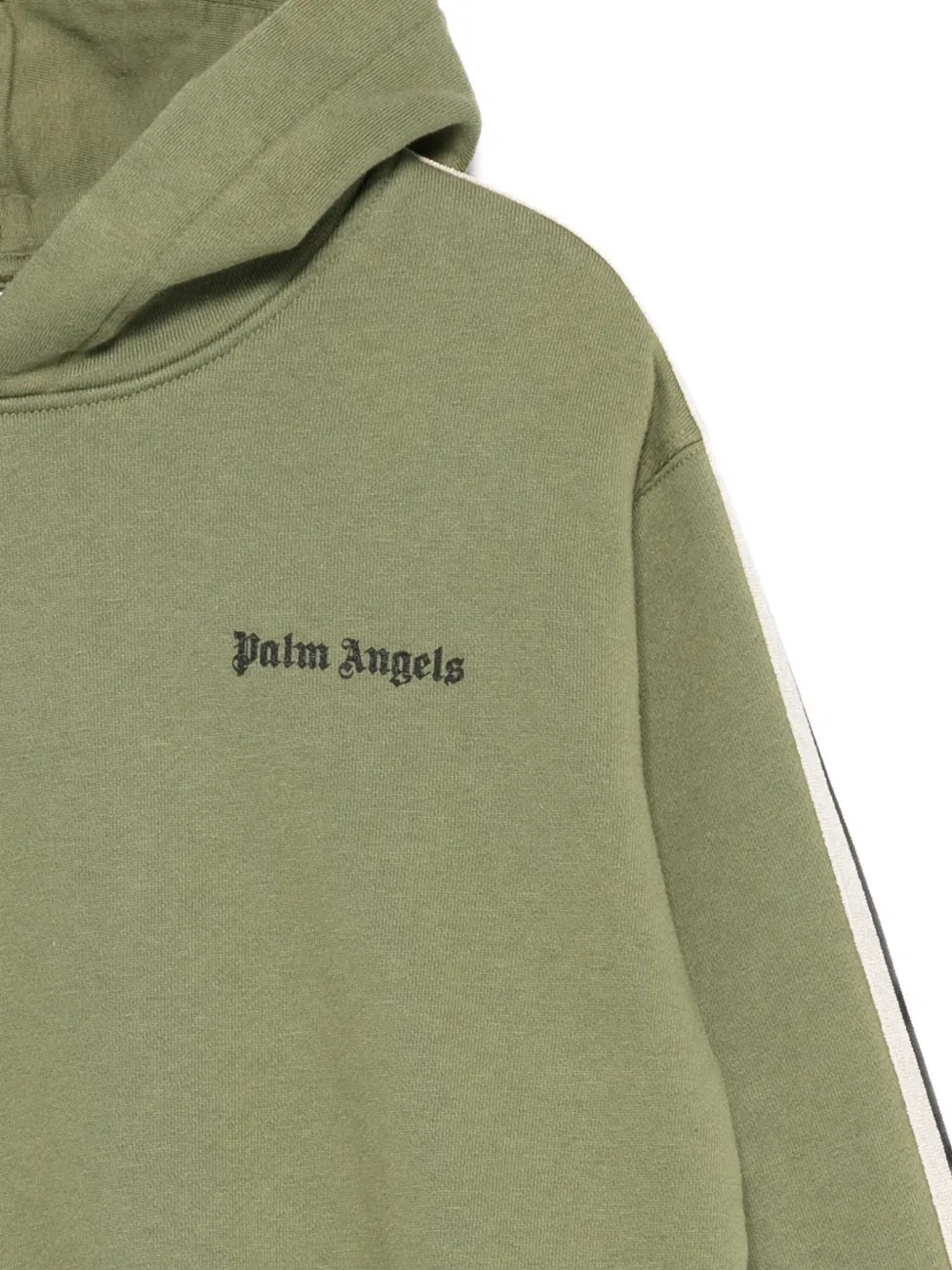Толстовка с капюшоном и полосками Palm Angels Kids, зеленый — фото 3