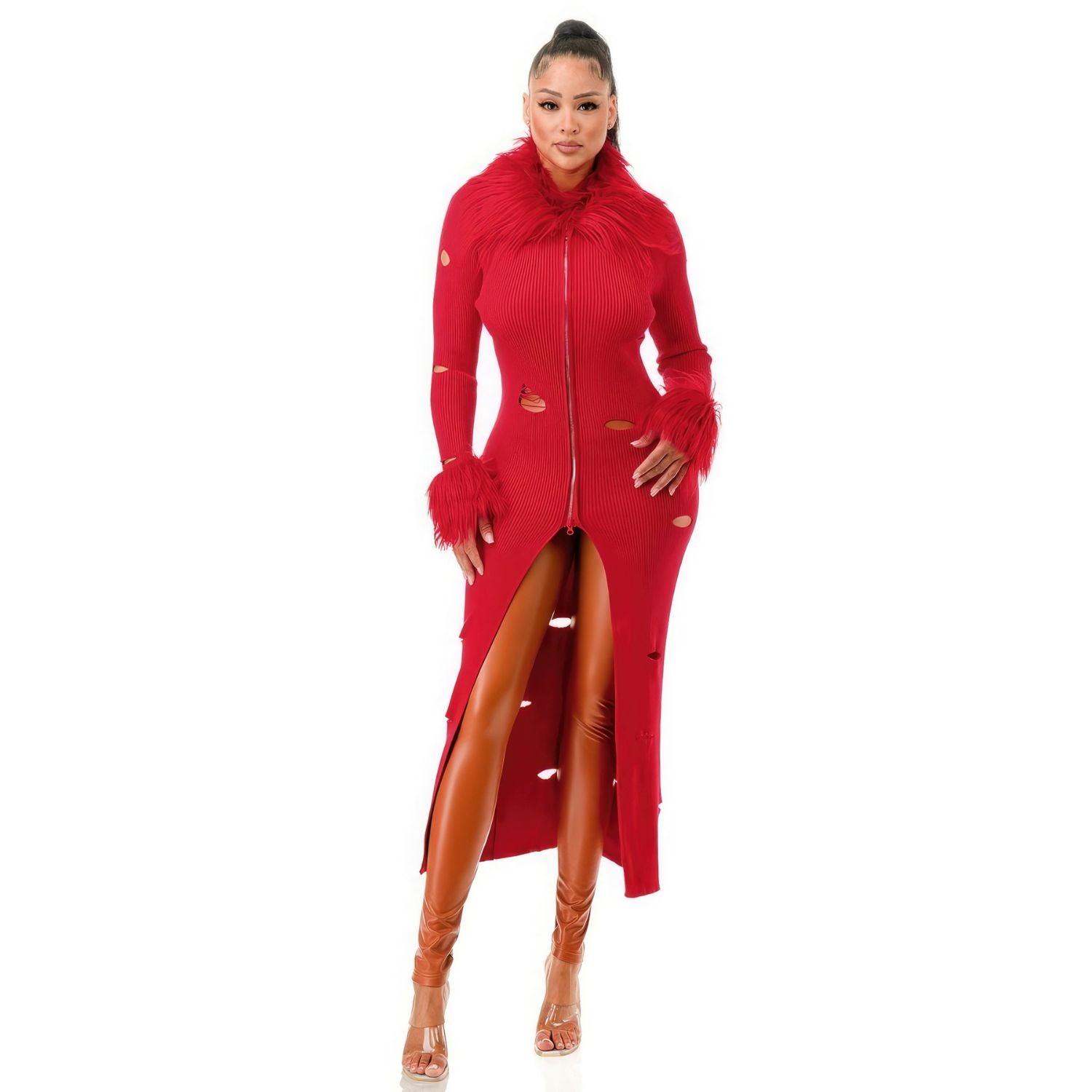 

Платье-кардиган Diva Mode FASHNZFAB, красный