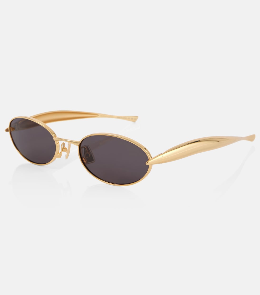 Овальные солнцезащитные очки Sardine Bottega Veneta, Gold-Gold-Grey — фото 4