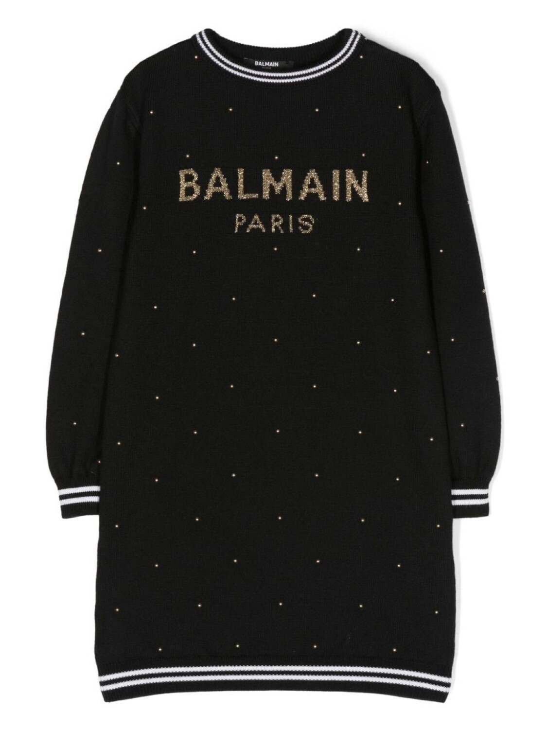 

Balmain Kids джемпер вязки интарсия с логотипом, черный