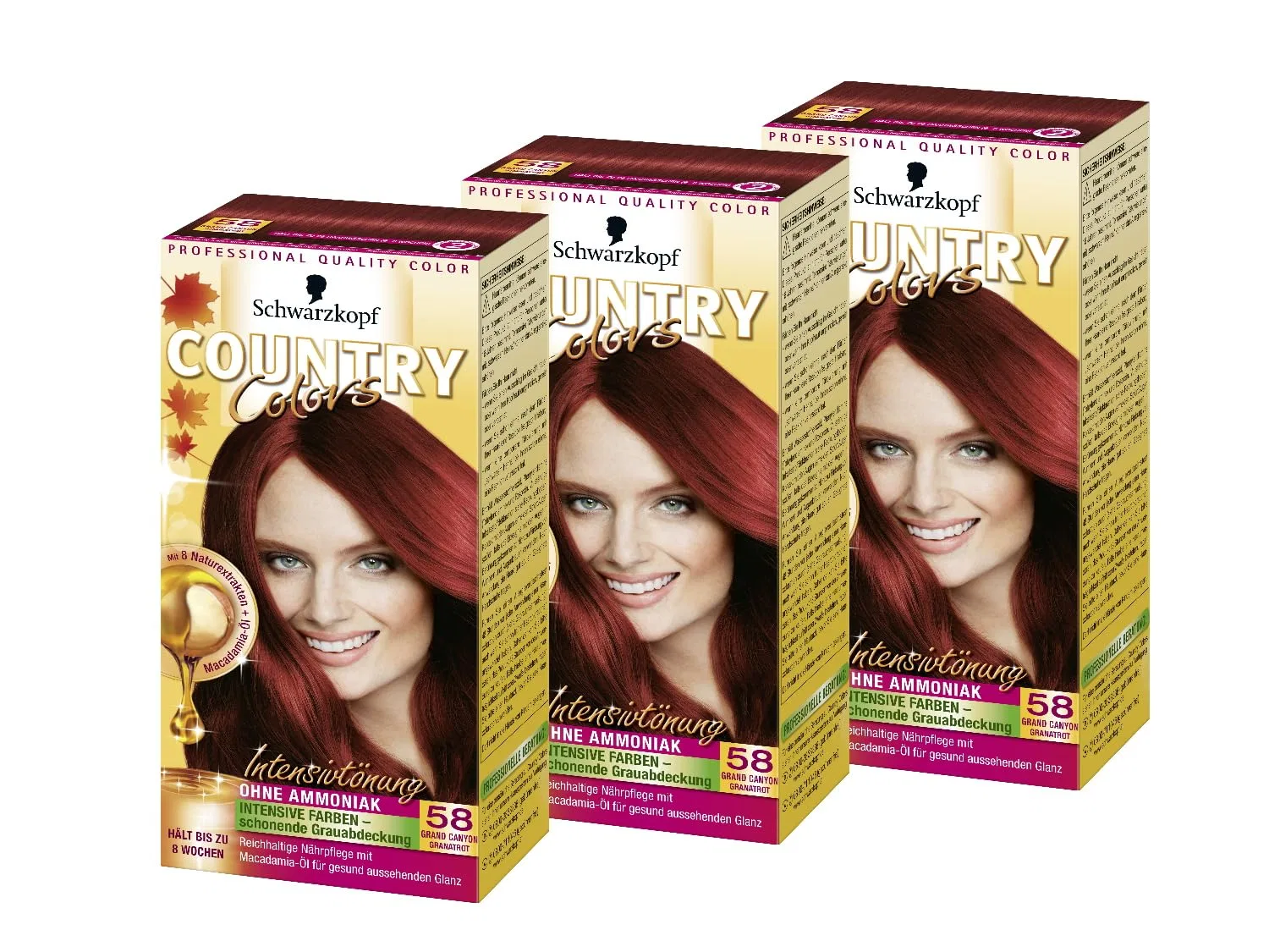 Интенсивная краска для волос SCHWARZKOPF COUNTRY COLORS 58 Grand Canyon Garnet Red (3 шт.) Country Colors