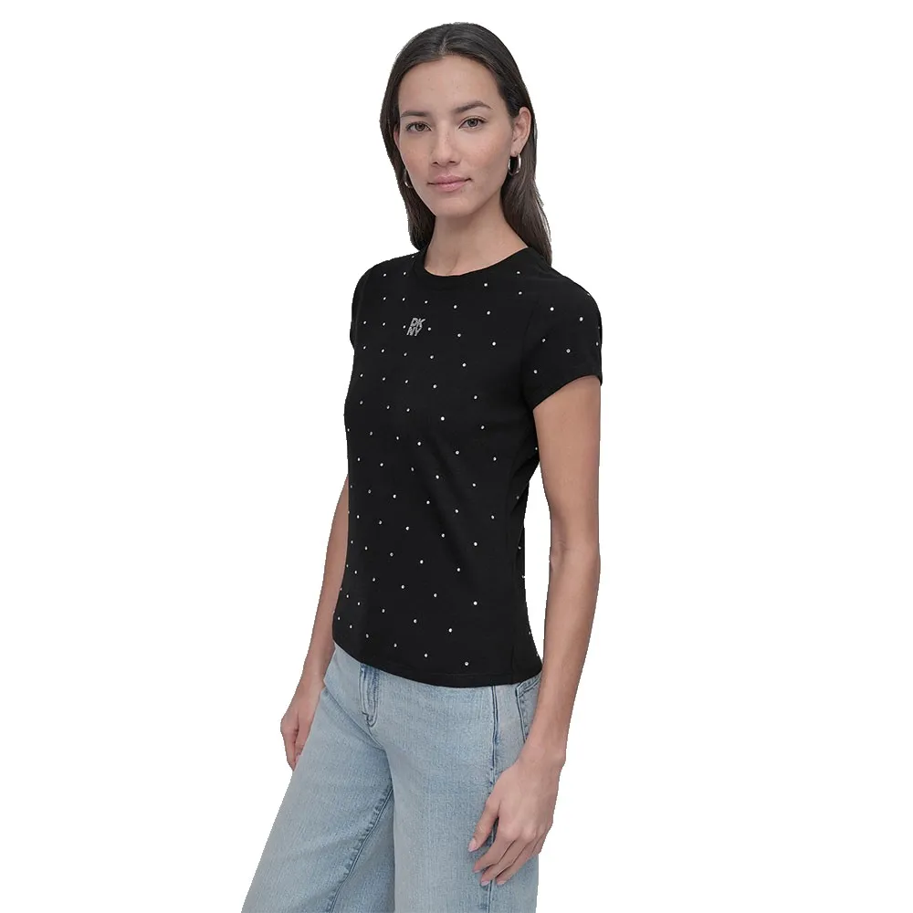 

Футболка с коротким рукавом DKNY Rhinestones Crew, черный