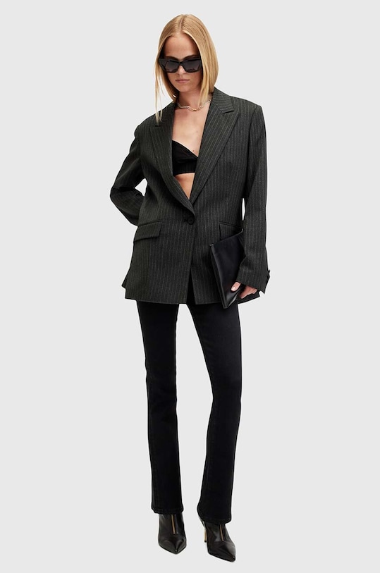 

Хлопковые брюки DANI SIZEME расклешенные Allsaints, черный