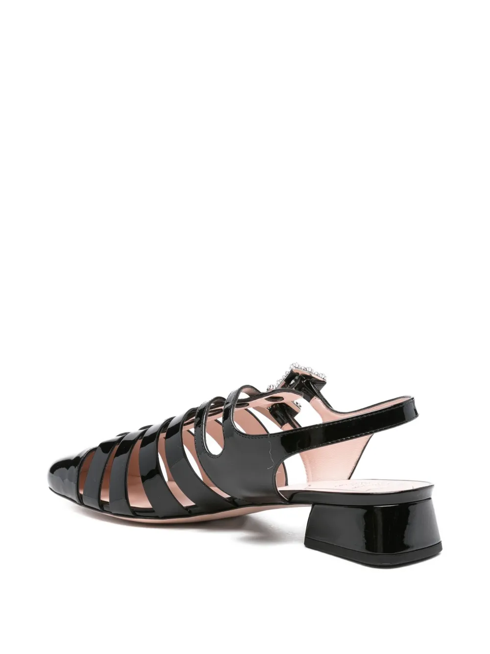 Босоножки Très Vivier в клетку, украшенные кристаллами, 35 мм Roger Vivier, черный — фото 3