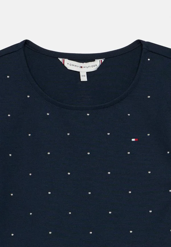 Праздничное платье а-силуэта с заклепками, трикотажное платье Tommy Hilfiger, Dark Night Navy — фото 3