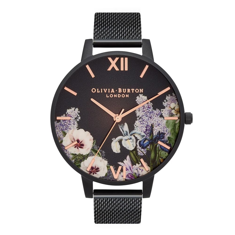 

Черные стальные часы Olivia Burton