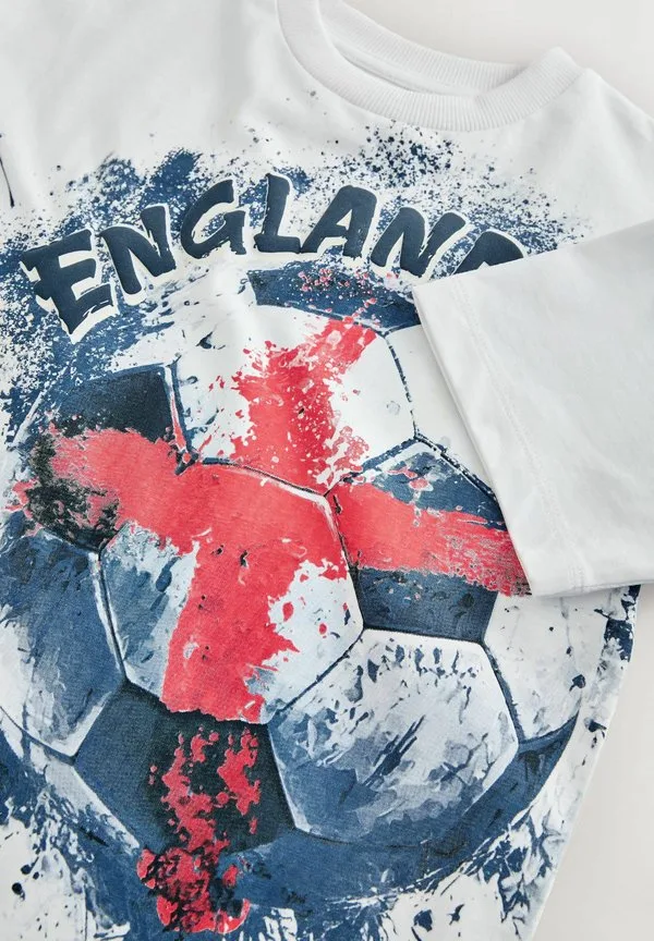 Футболка с футбольным принтом стандартного кроя Next, Ecru White England — фото 2