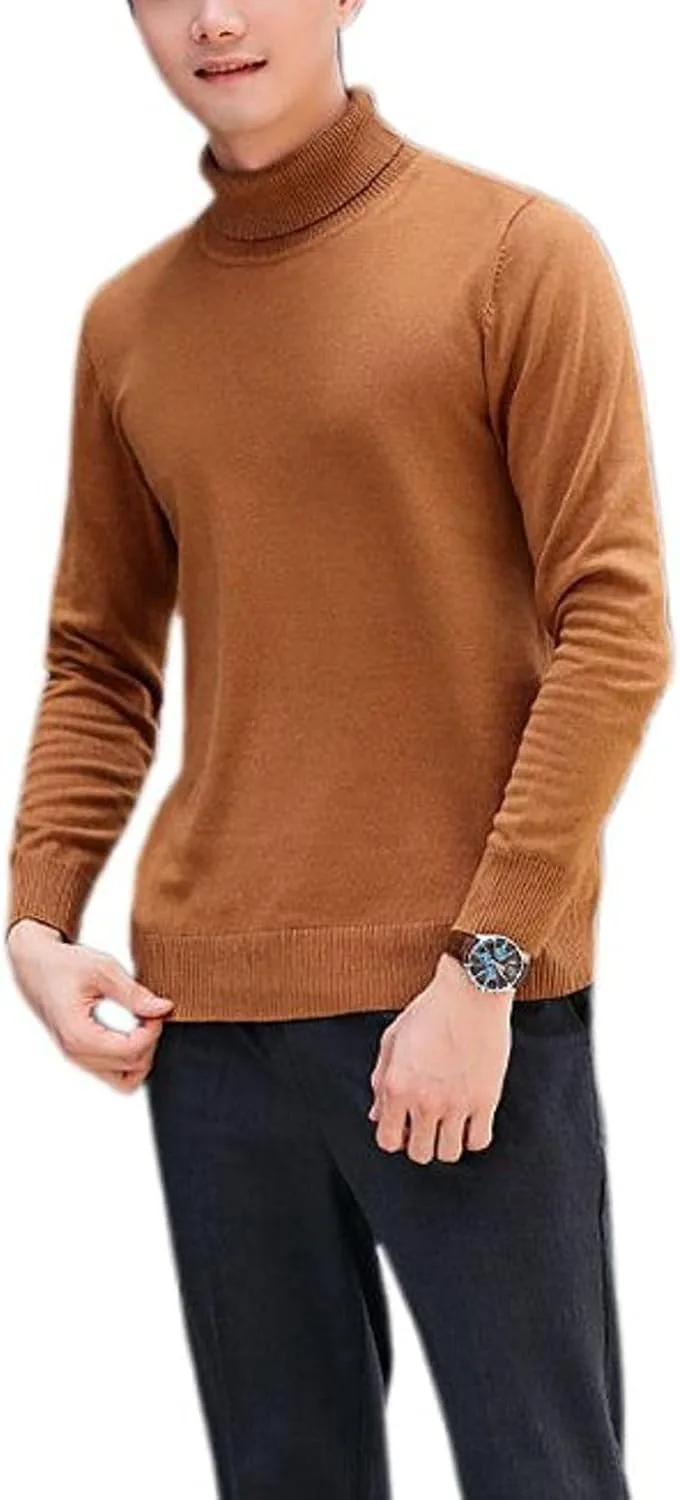 

Мужской мягкий вязаный топ с высоким воротником и длинными рукавами Xijadi