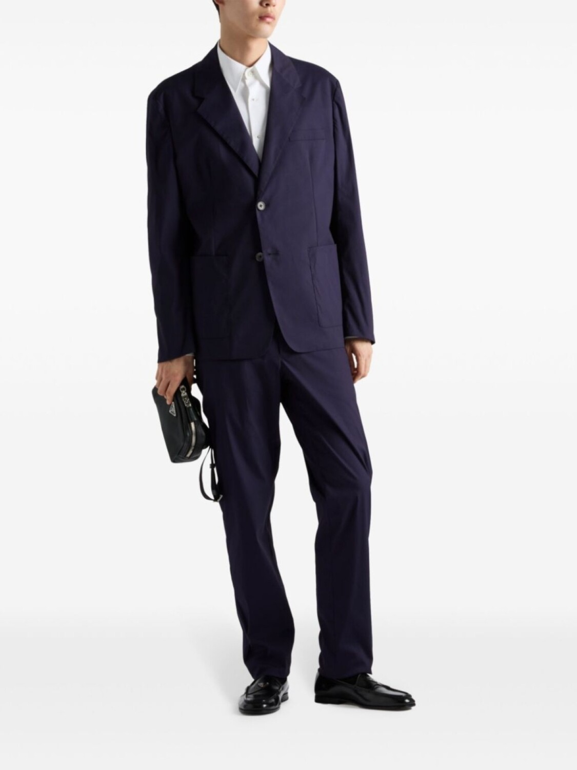 Пиджак Prada из хлопка, синий
