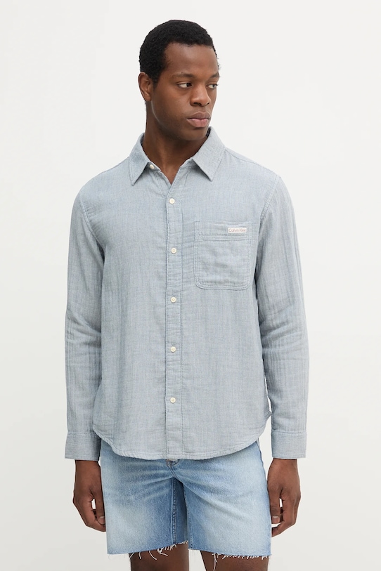 

Хлопковая рубашка Calvin Klein Jeans, синий
