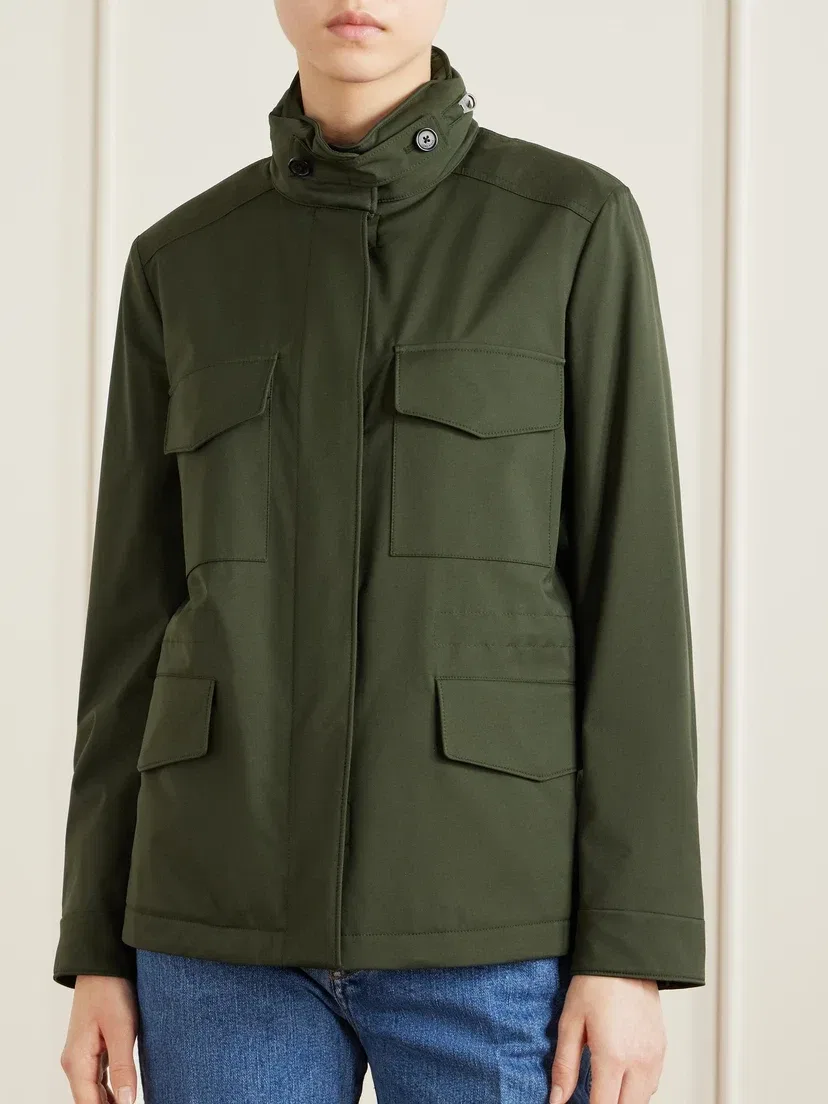 Куртка Traveller Mini из ткани Windmate Loro Piana, хаки — фото 3