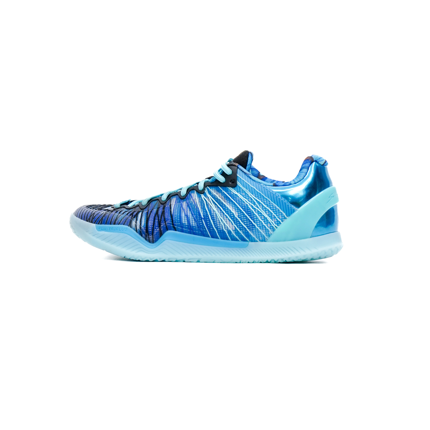 

Баскетбольные кроссовки мужские низкие сине-бело-черные Serious Player Only, Great Blue Flash Butterfly