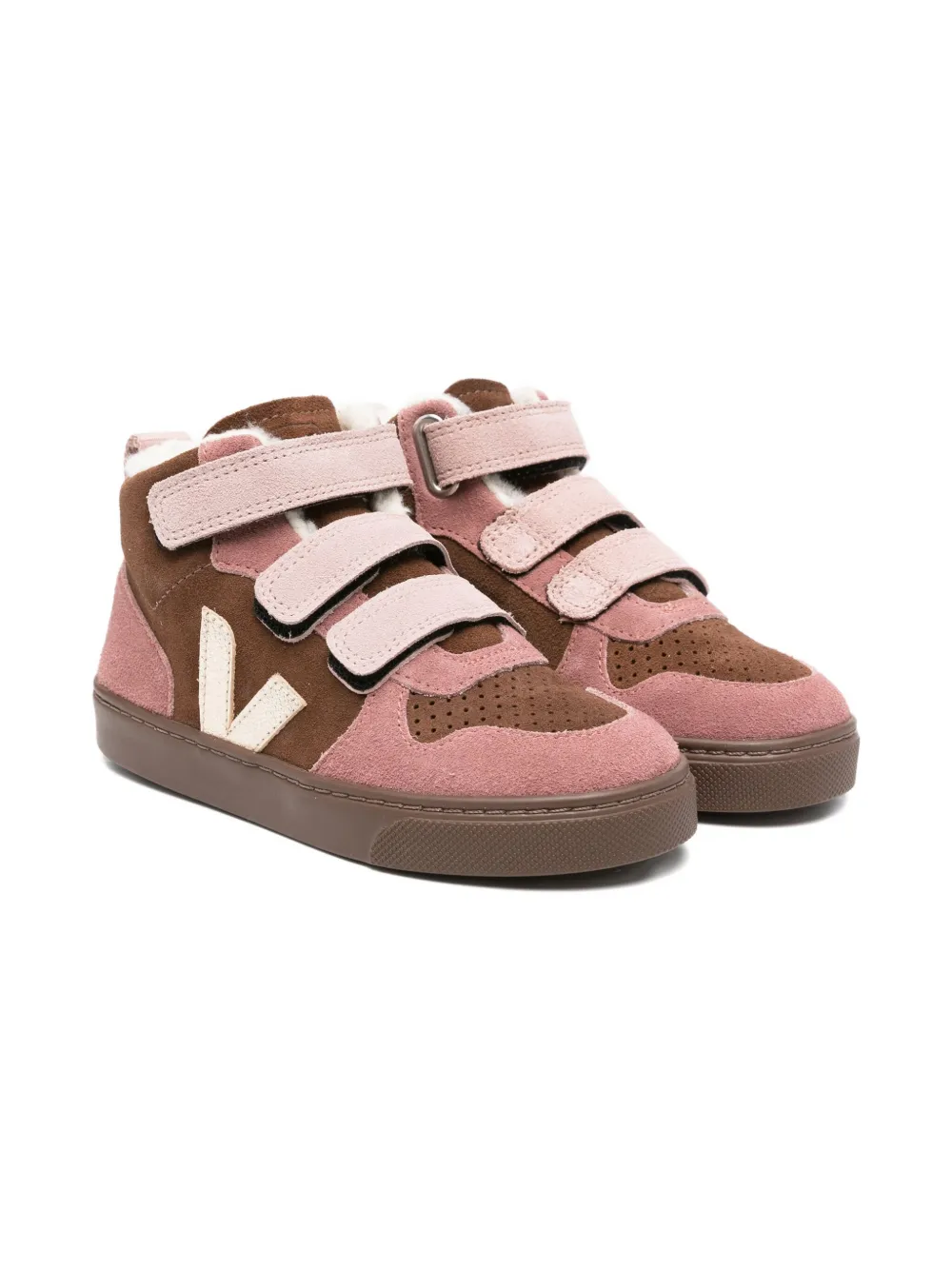 

Замшевые кроссовки V-10 с ремешком на липучке VEJA Kids, розовый