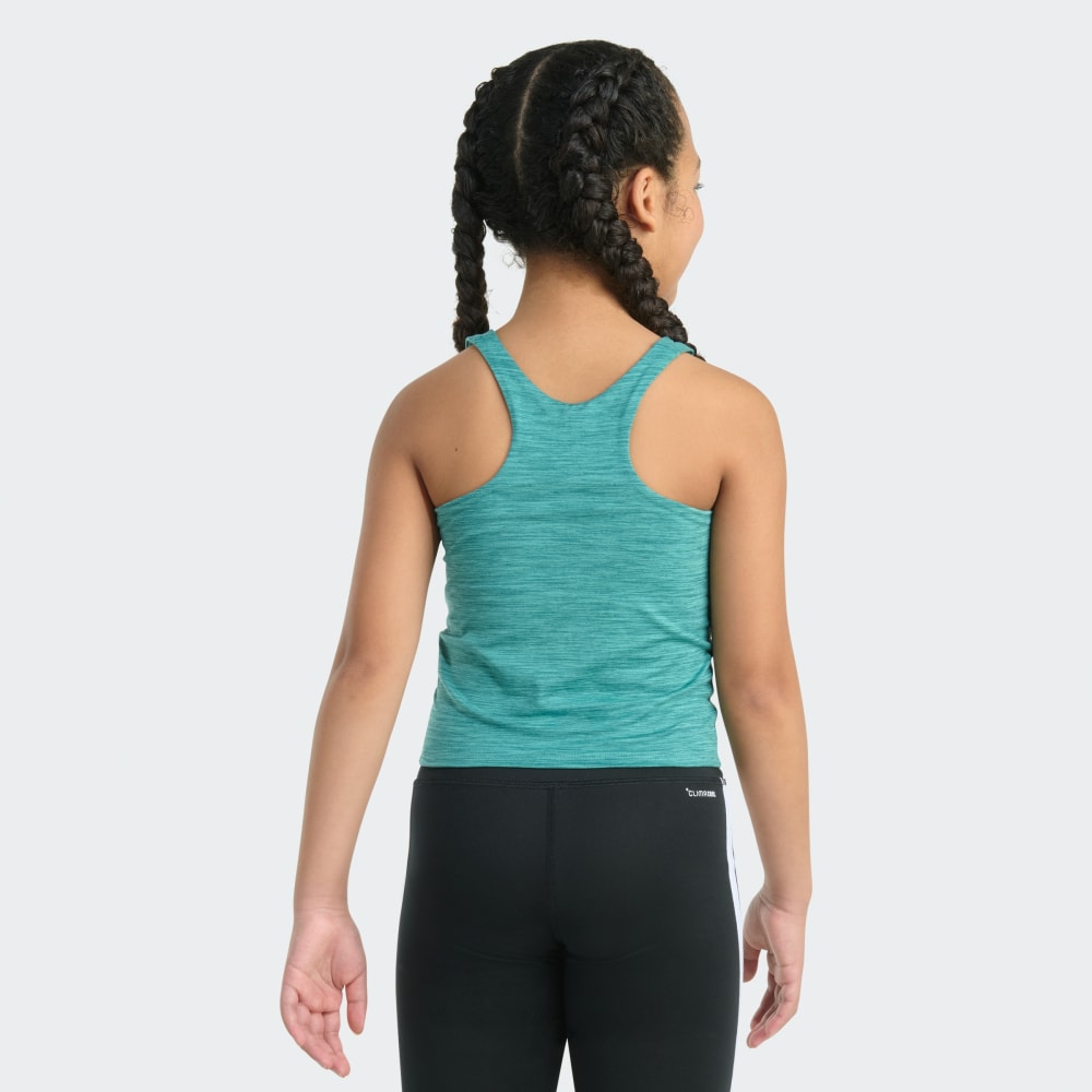 Спортивный топ Adidas Sleeveless Mélange Training Tank, цвет Traditional Teal — фото 2