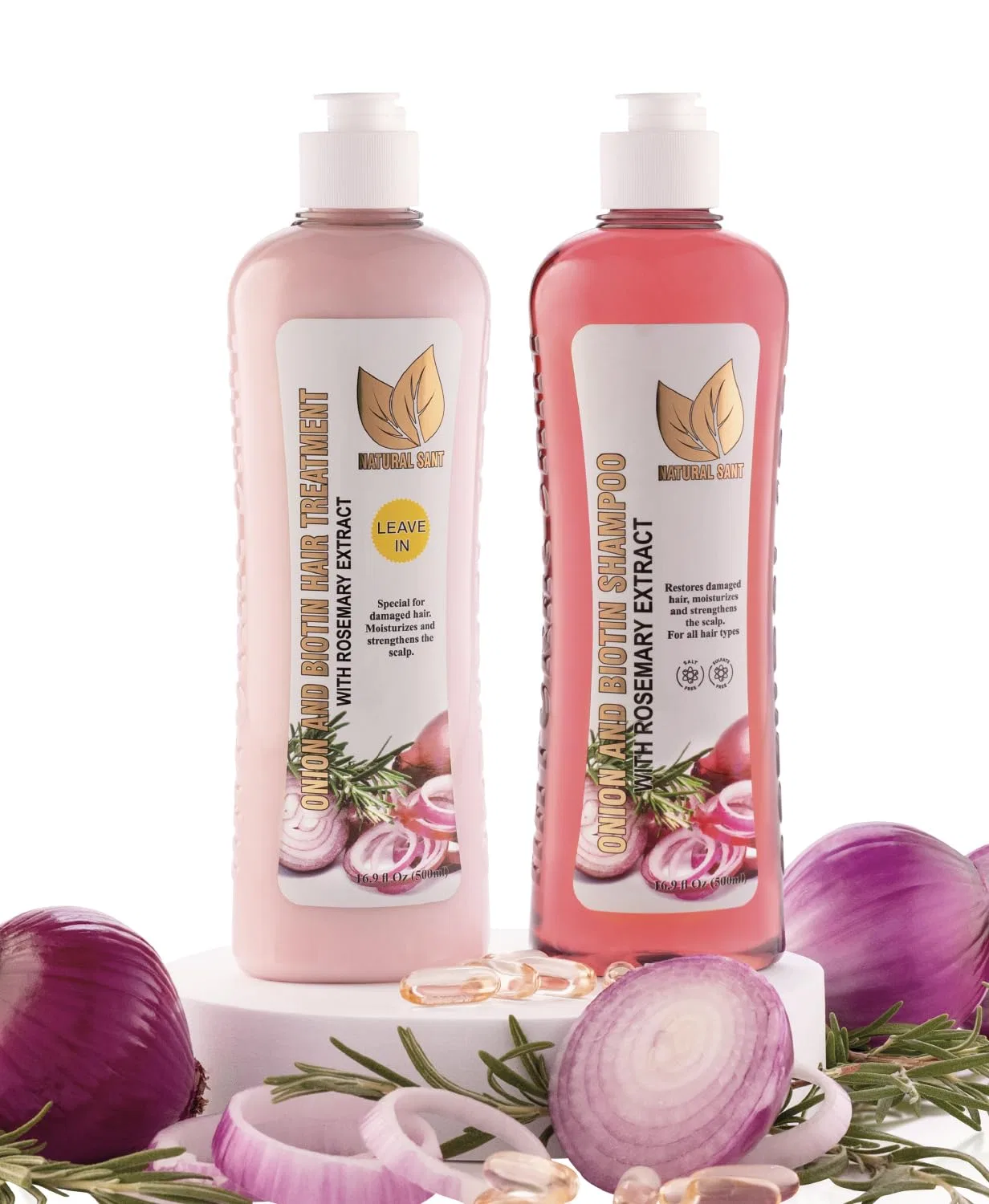 Шампунь и средство для роста волос с биотином и розмарином от Natural sant Natural Sant