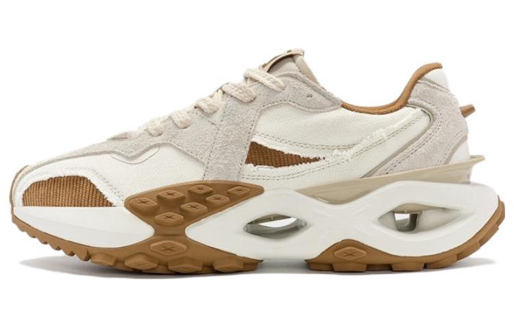 

XTEP Амортизирующие кроссовки с противоскользящими и износостойкими свойствами мужские низкие повседневные серо-коричневые белый песчано-серый, коричневый бетель