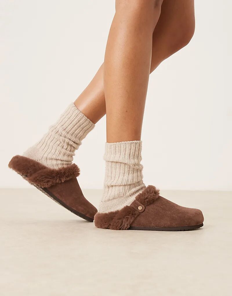 Туфли-сабо Zabby из шоколадной замши ASOS DESIGN — фото 3