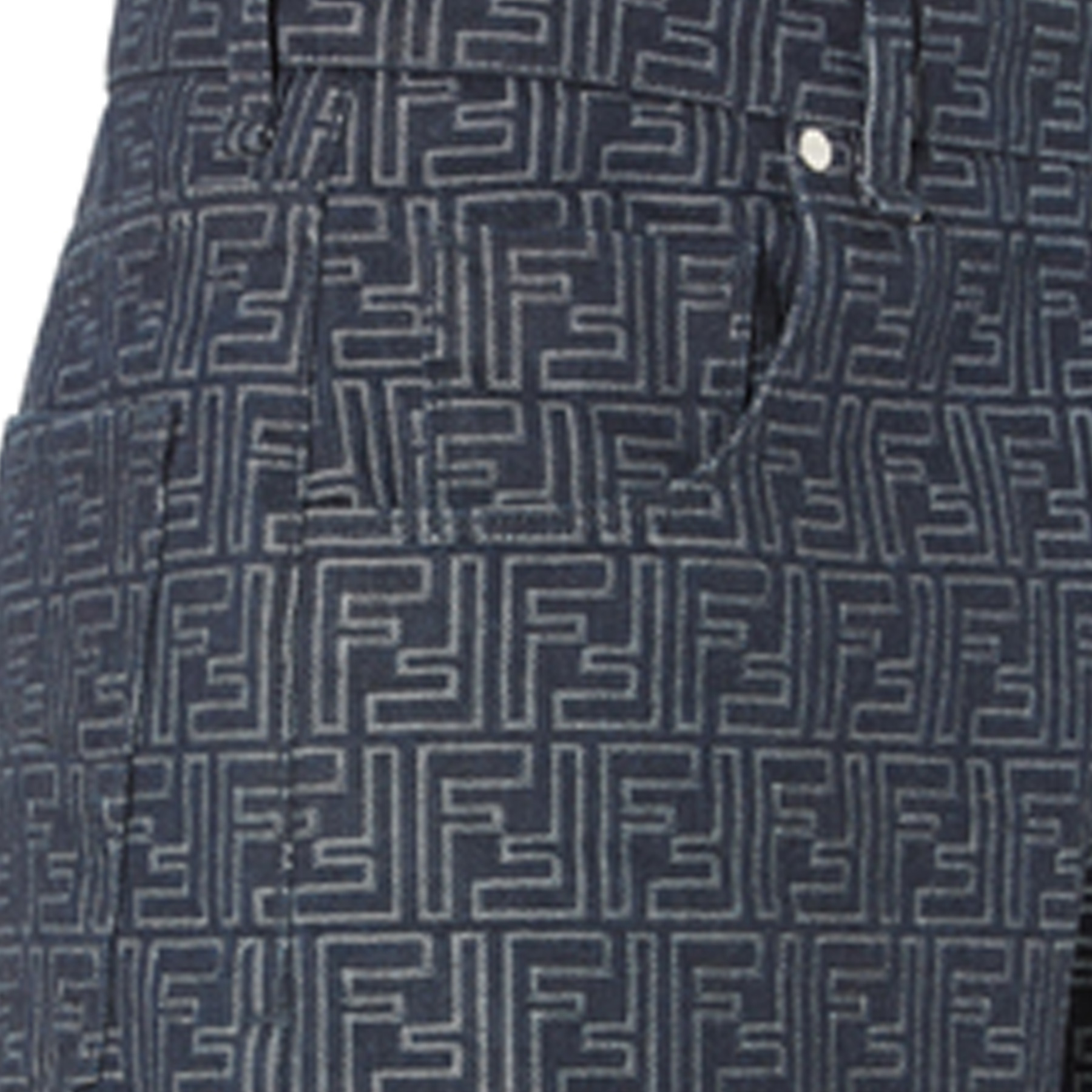 Ff Jacquard Denim Shorts FENDI, синий — фото 4