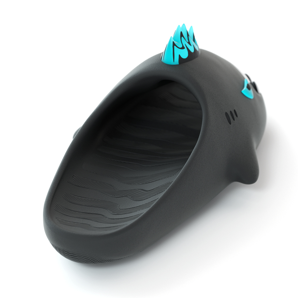 Sharkicks Nuclear Monster, Сланцы Унисекс Черные Розовые HelloSlippers — фото 3
