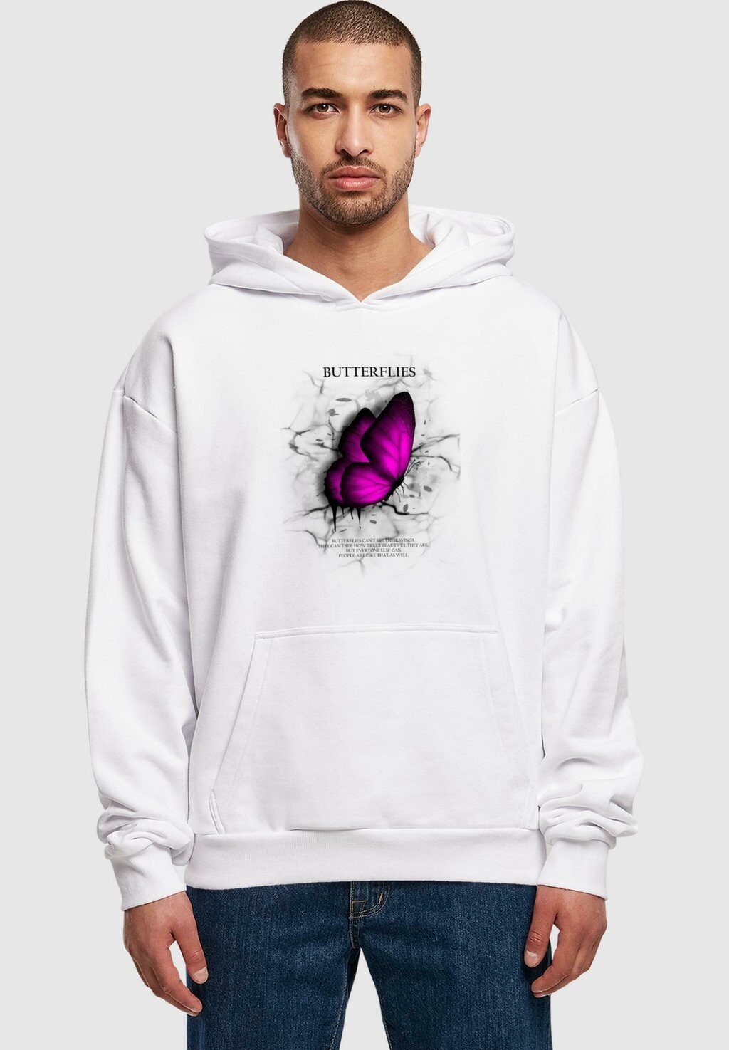 

Толстовка с капюшоном BUTTERFLIES ULTRA HEAVY Merchcode, белый