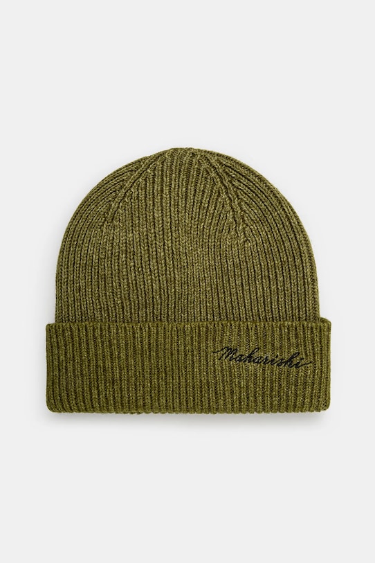 

Шерстяная шапка с вышивкой "Beanie" Maharishi, зеленый
