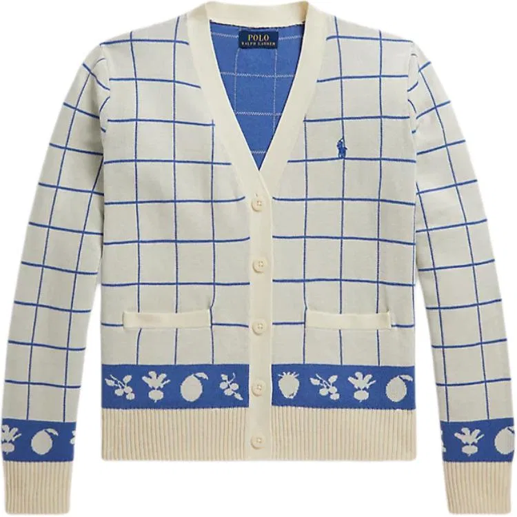 Свитер классический Polo Ralph Lauren Club Cream & Indigo Blue