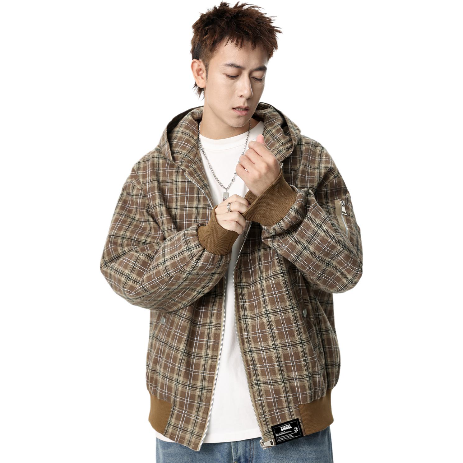 

Куртка Unisex Lapel Moderate ZIAREL, coffee plaid