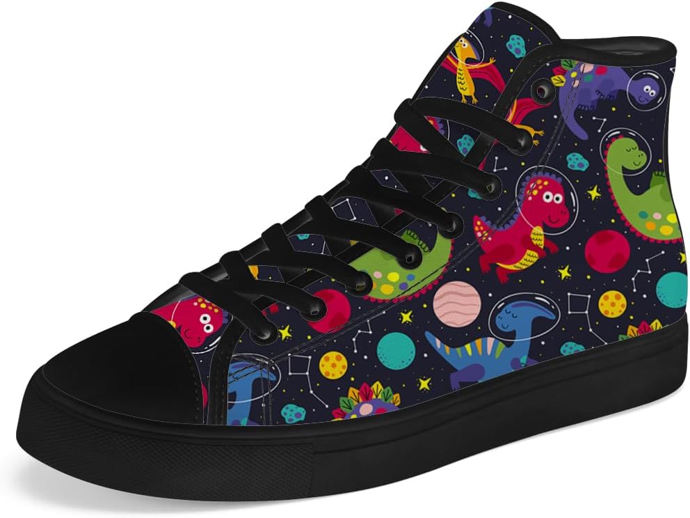 

Кеды на высокой подошве с динозаврами для мужчин и женщин, высокие кроссовки на шнуровке, повседневная обувь Chebing, зеленый