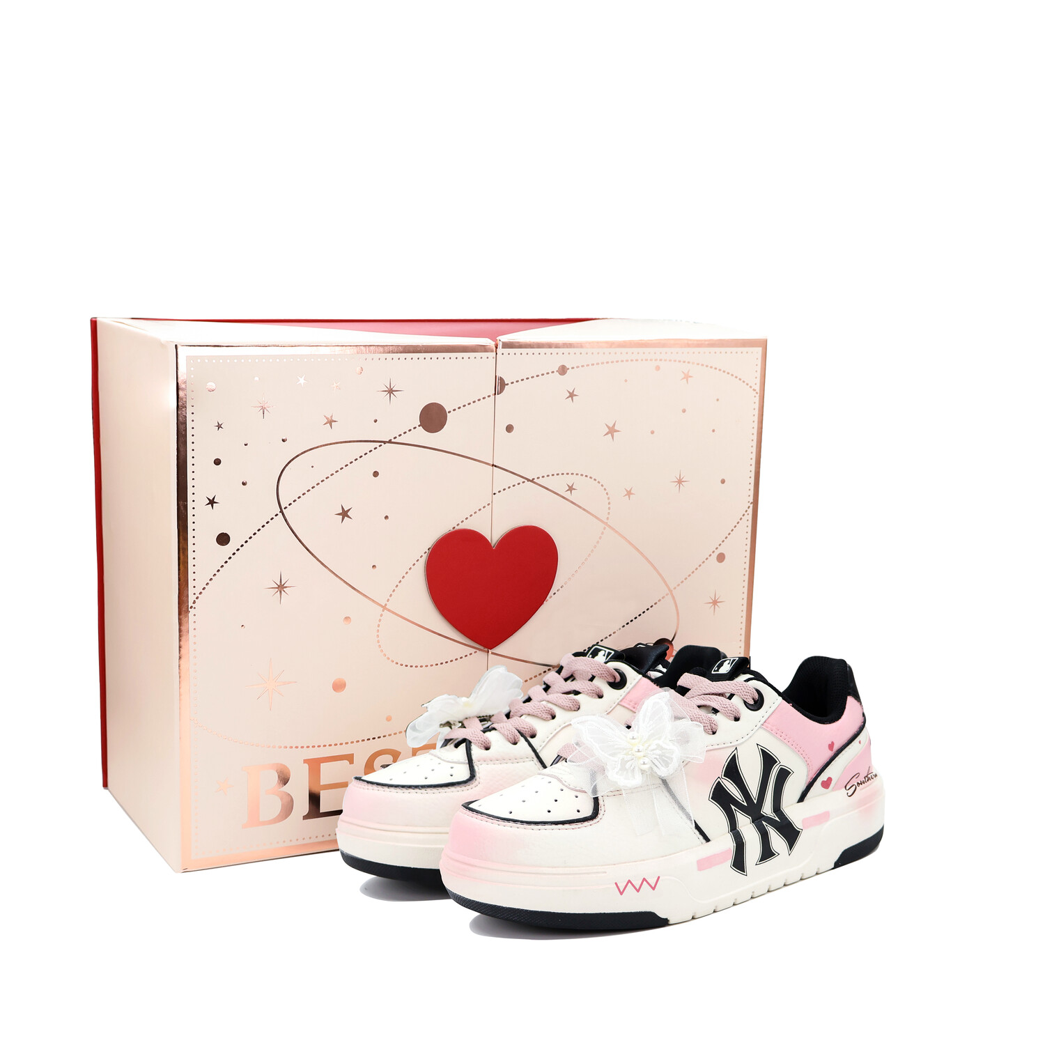 

Кроссовки MLB Chunky Liner Skateboarding Shoes Unisex Low-top, розовый