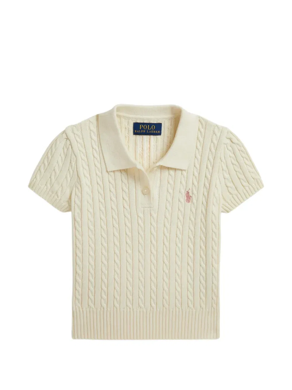 Рубашка поло фактурной вязки Polo Ralph Lauren Kids, бежевый