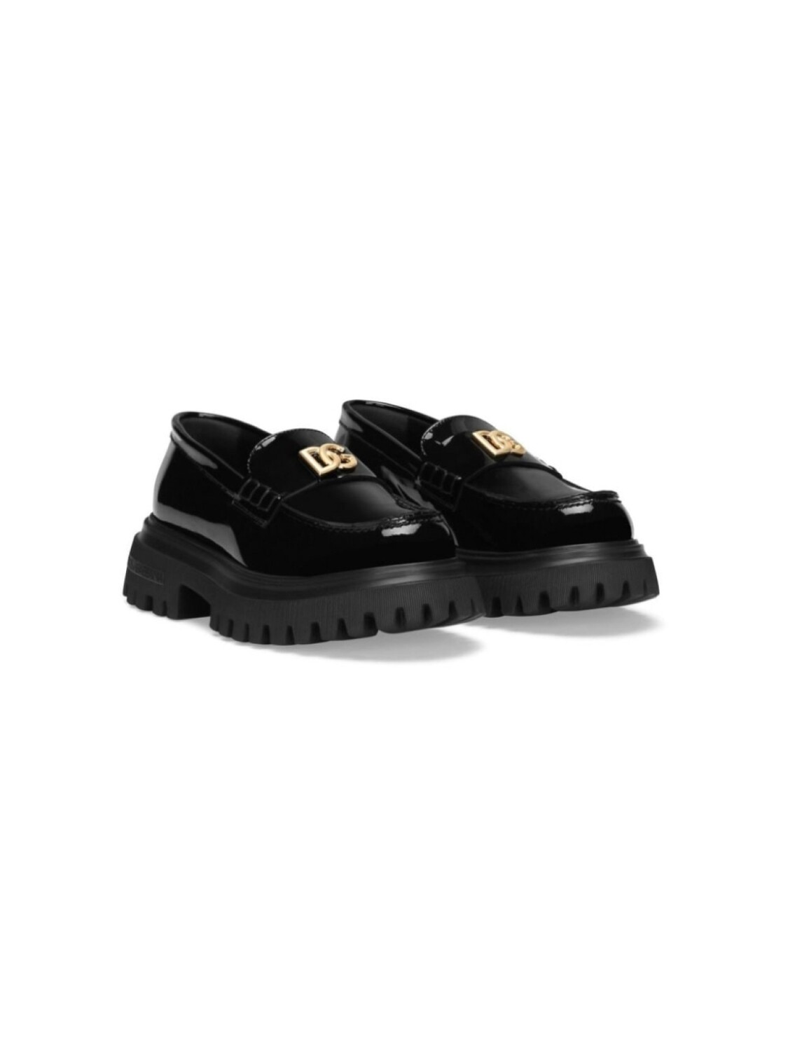 

Dolce & Gabbana Kids лоферы с логотипом DG, черный