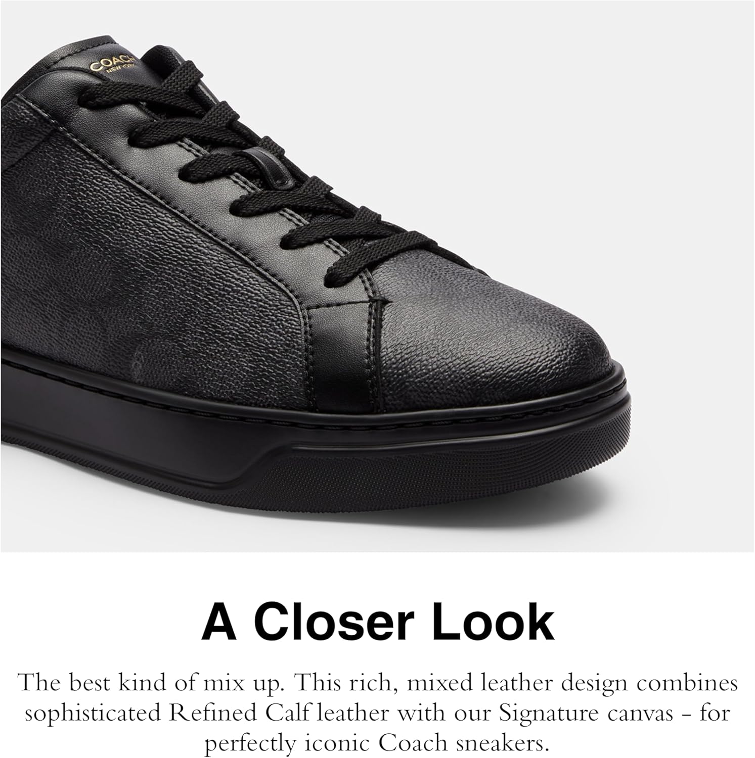 Мужские кроссовки Coach High Line High Top из фирменного канваса, черный/угольный — фото 4